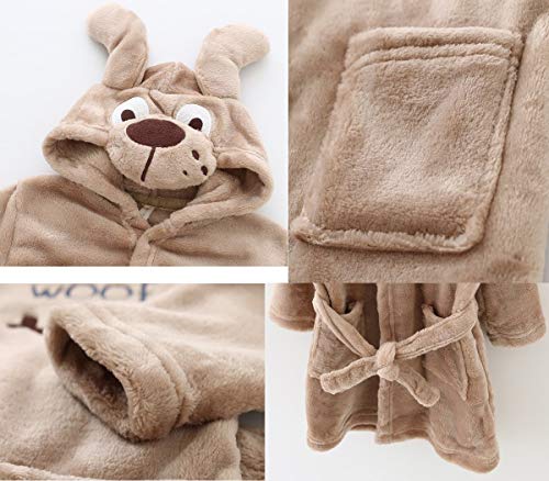 Albornoz Niña Camisones Disfraz de Peluche Animales Ropa De Dormir con Capucha Baño Costume Halloween Carnaval Pijamas Batas para bebé Chicas Chicos niños