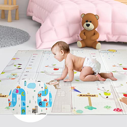 Alfombra Gateo Infantil Impermeable, Reversible y Plegable 160x180x1cm. Certificado CE. Esterilla Bebe Ideal para la habitación del niño o la niña. Gran Formato SUPERBE BEBE Regalo Bebe