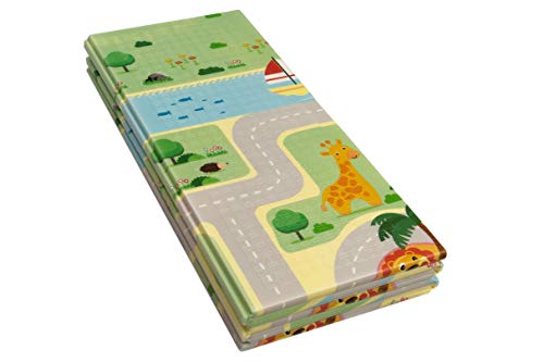 Alfombra infantil plegable Suelo para bebes acolchado resistente 2 caras 180 cm x 200 cm (Modelo 1)