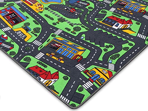 Alfombra Infatil CIUDAD 200cm x 300cm, Alfombra Coches Circuito | Alfombra Carretera Infantil de Juegos