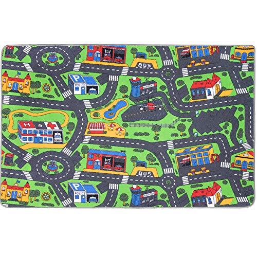 Alfombra Infatil CIUDAD 200cm x 300cm, Alfombra Coches Circuito | Alfombra Carretera Infantil de Juegos