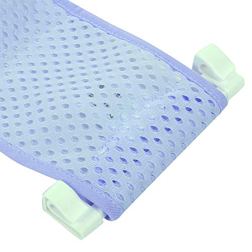 Alfombrilla de cojín para cochecito de bebé, Soporte de red Bañera de ducha Sling Malla de baño Cuna de baño Anillos para bañera Recién nacido Ducha Pad(Azul claro)