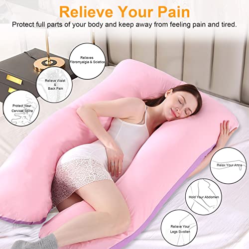 Almohada de Embarazo, Almohada Extragrande para Adultos, Almohada Corporal para Maternidad y Sleep Confort, Almohada en Forma de u , con Funda extraíble y Lavable