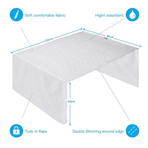 Amazon Brand - Umi Almohadillas Reusables Lavables Incontinencia Absorbente Láminas - 86 x 132 cm