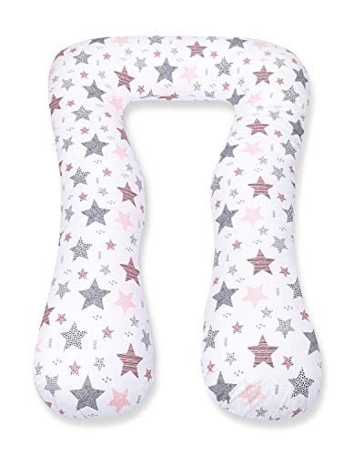 Amilian Almohada de embarazo para dormir, almohada para dormir de lado, con funda, para adultos, universal, grande, estrella fugaz rosa, tipo A