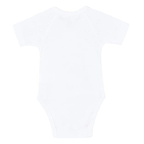 AMOMI Body Bebé Niño Niña Ropa Bebe Body Cruzado Primera Puesta Canastilla Para Recién Nacido Pack de 2 Pcs Colores Lisos para personalizar 0-3 Meses 100% Algodón (Rosa-blanco, 0 Mes)