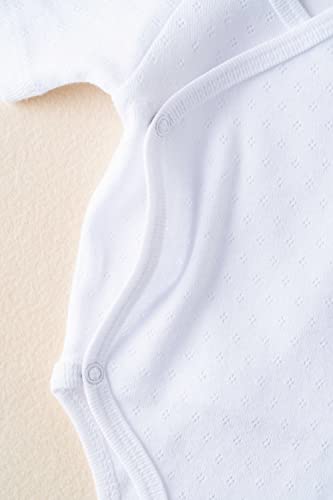 AMOMI Body Bebé Niño Niña Ropa Bebe Body Cruzado Primera Puesta Canastilla Para Recién Nacido Pack de 2 Pcs Colores Lisos para personalizar 0-3 Meses 100% Algodón (Blanco-blanco, 1 Mes)