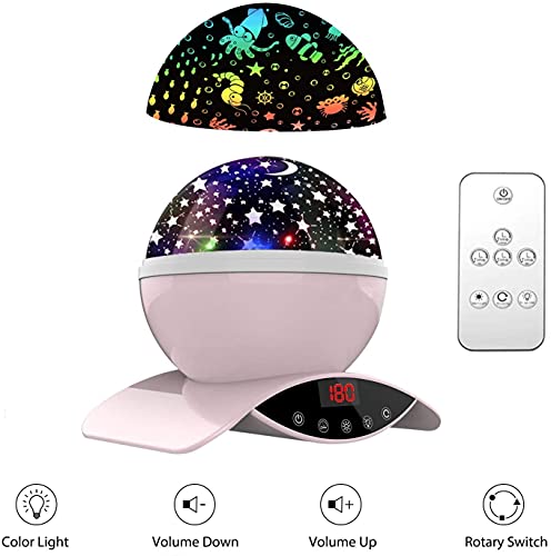 Amouhom Lámpara Proyector Estrellas, Lámpara de Nocturna, Lámpara Proyector Infantil, 360° Rotación Lampara con Temporizador led Pantalla y Control Remoto, 8 Modos, Perfecto Regalo Para Bebés