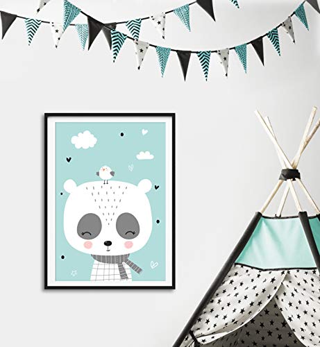 artpin® Juego de 3 pósteres para habitación de niños - Decoración para Dormitorio - Estilo escandinavo, A4 imágenes para niña niño