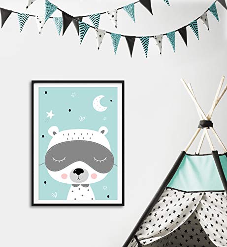 artpin® Juego de 3 pósteres para habitación de niños - Decoración para Dormitorio - Estilo escandinavo, A4 imágenes para niña niño