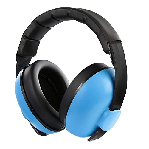 Auriculares para niños con cancelación de ruido y protección auditiva ajustable, orejeras de seguridad, reducción de ruido para 0-3 niños, azul, Talla única