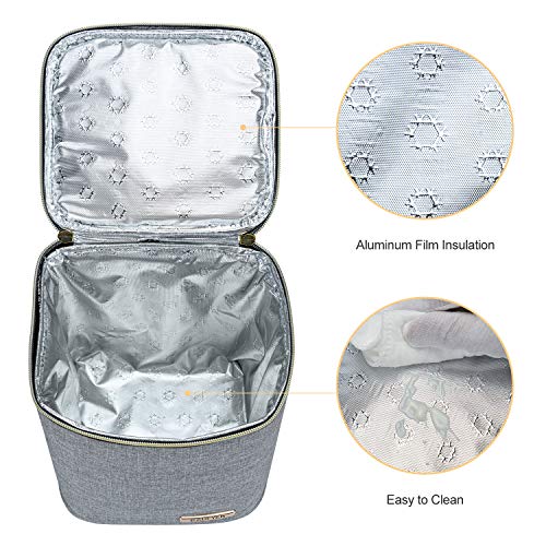 Babeyer - Bolsa térmica para biberones (120 ml-270 ml) para mantener caliente o frío, perfecto para guarderías, viajes, enfermería, madre, color gris