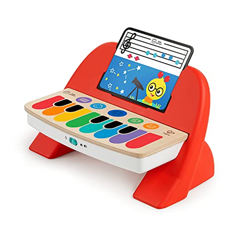 Baby Einstein 12577 - Baby Einstein Hape, Cal's First Melodies Magic Touch Piano, Juguete Musical de Madera con 3 Partituras, 6 Melodías, a Partir de 6 Meses, unisex