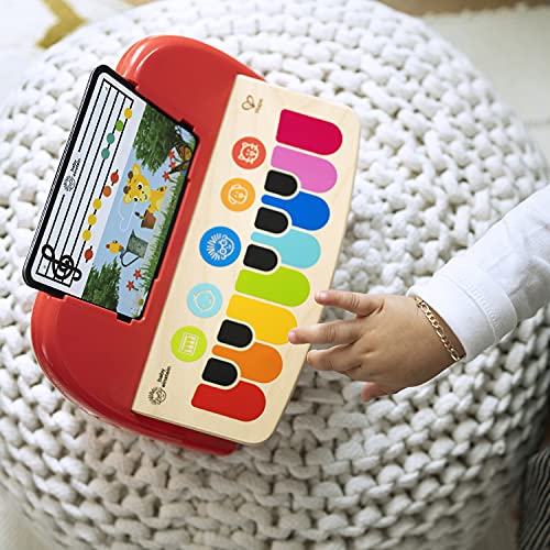 Baby Einstein 12577 - Baby Einstein Hape, Cal's First Melodies Magic Touch Piano, Juguete Musical de Madera con 3 Partituras, 6 Melodías, a Partir de 6 Meses, unisex