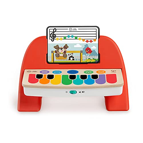 Baby Einstein 12577 - Baby Einstein Hape, Cal's First Melodies Magic Touch Piano, Juguete Musical de Madera con 3 Partituras, 6 Melodías, a Partir de 6 Meses, unisex