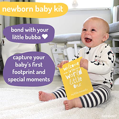 Baby Keepsake Memory Set & Inkless Baby Footprint Kit – Regalo personalizado para bebé recién nacido niño o niña