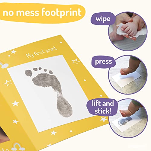 Baby Keepsake Memory Set & Inkless Baby Footprint Kit – Regalo personalizado para bebé recién nacido niño o niña