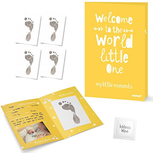 Baby Keepsake Memory Set & Inkless Baby Footprint Kit – Regalo personalizado para bebé recién nacido niño o niña