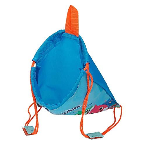 Baby Shark Shark Family Bolsa de Merienda Azul 27x34 cms Microfibra