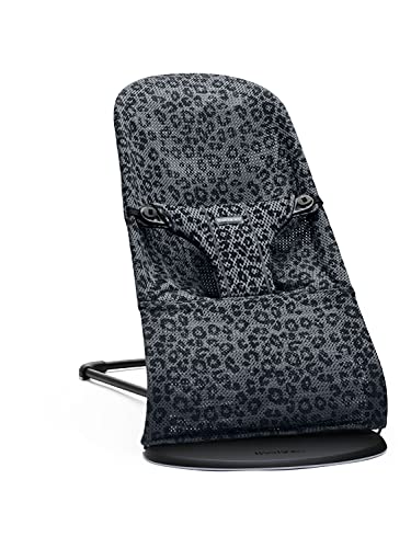 BABYBJÖRN Hamaca Bliss, Mesh con Mochila Porta Bebé Mini, 3D Mesh, Antracita/Leopardo