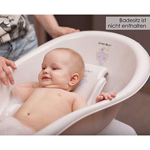 BABYLON bañeras para bebes Shuttle - Bañera para bebé con termómetro y tapón (0-36 meses), color rosa