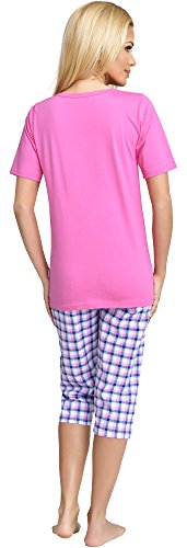 Be Mammy Premamá Pijama Dos Piezas Lactancia Ropa de Cama Maternidad Mujer H2L2N2 (Rosa-1, M)