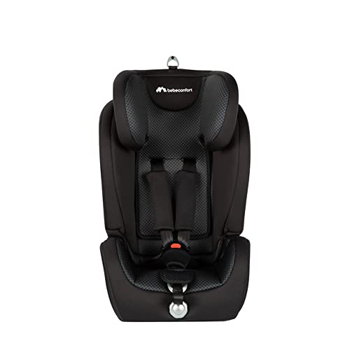 Bebe Confort Ever Fix Silla de Coche grupo 123 Isofix, para niños 9-36 kg de 9 meses a 12 años, con reductor acolchado para niños pequeños, protectores laterales, color Pixel Black