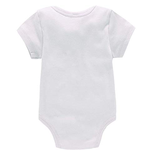 Bestele Bebé Bodies, Short-Sleeve Bodysuit para Niños Niñas,Bebé Corta Body Mameluco Manga Corta Ropa de Verano Primavera Otoño Algodón Pelele (3 * Blanco liso, 6-9 Meses)