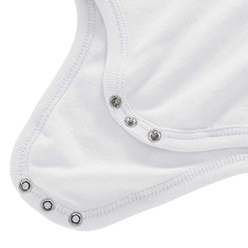 Bestele Bebé Bodies, Short-Sleeve Bodysuit para Niños Niñas,Bebé Corta Body Mameluco Manga Corta Ropa de Verano Primavera Otoño Algodón Pelele (3 * Blanco liso, 6-9 Meses)