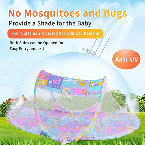 BESTZY Mosquitera para Bebé, Mosquitera Plegable para Tienda, Mosquitera Portátil para Bebé con Cremallera, Adecuada para Dormitorio Familiar, Camping de Playa de Viaje (Verde)