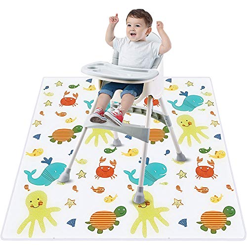 Bizcasa Bebé Trona Alta Silla Alfombrillas,130 * 130cm Alfombrilla antideslizante, impermeable Picnic Manteles, Cubierta protectora de mesa, Alfombras De Juego Para Bebé Niños