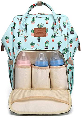 Bolsa de pañales de maternidad multifunción de gran capacidad Mochila de viaje portátil impermeable Bolsas de pañales para bebés para el cuidado del bebé (Cactus)