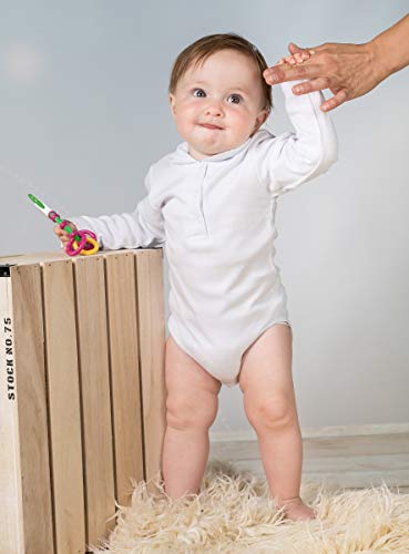 Boutique-Magique Body blanco para bebé niña con cuello de manga larga blanco 3 años