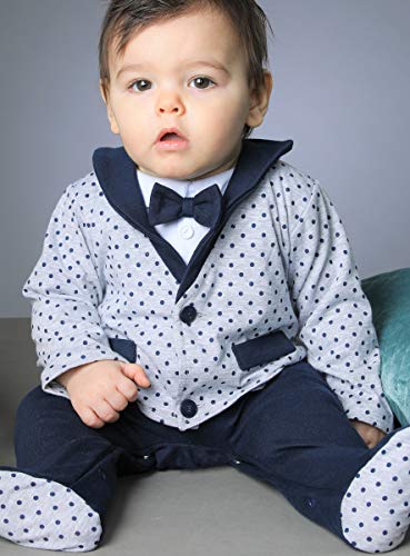 Boutique-Magique Traje - Clásico - Manga Larga - para bebé azul marino 3 Meses