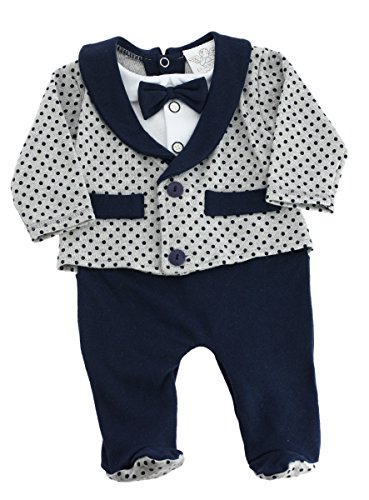 Boutique-Magique Traje - Clásico - Manga Larga - para bebé azul marino 3 Meses