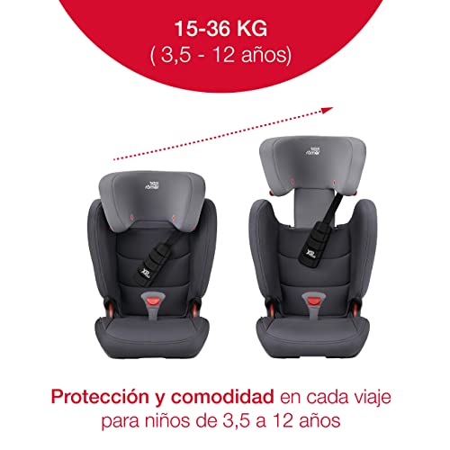 BRITAX RÖMER Silla Coche KIDFIX Z-LINE Protección Superior Frente a Impactos Frontales Niño de 15 a 36 kg Grupo 2/3 de 3,5 a 12 Años, Storm Grey