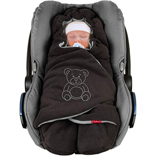 ByBoom Baby Manta arrullo de invierno para bebé, es ideal para sillas de coche (p.ej. de las marcas Maxi-Cosi y Römer), para cochecitos de bebé, sillas de paseo o cunas; LA MANTA ARRULLO ORIGINAL CON EL OSO