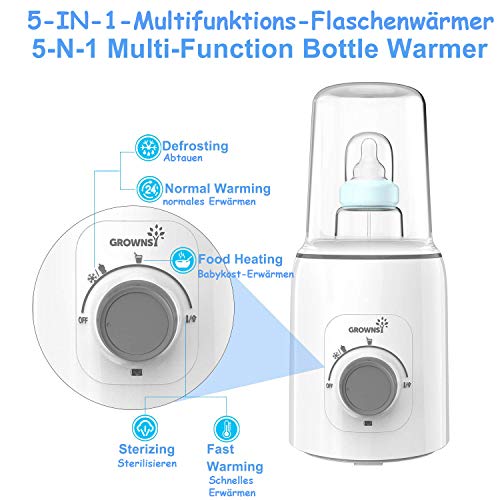 Calienta Biberones | Esterilizador Biberones | 5 En 1 Calentamiento Rápido Portatil Calentador De Alimentos Para BebéS Y Calentador Descongelador Sin BPA