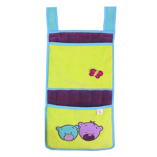 Câlin Câline Lilou 405.31 - Bolsillo auxiliar para colgar, diseño de ositos y mariposa, color rosa, violeta, azul y verde