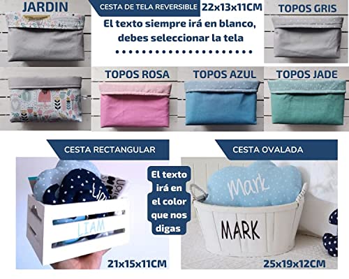 Canastilla bebé personalizada. Un regalo original, hecho a mano y personalizado para celebrar la llegada de un recién nacido. Cesta de nacimiento, bautizo o de decoración de habitación infantil