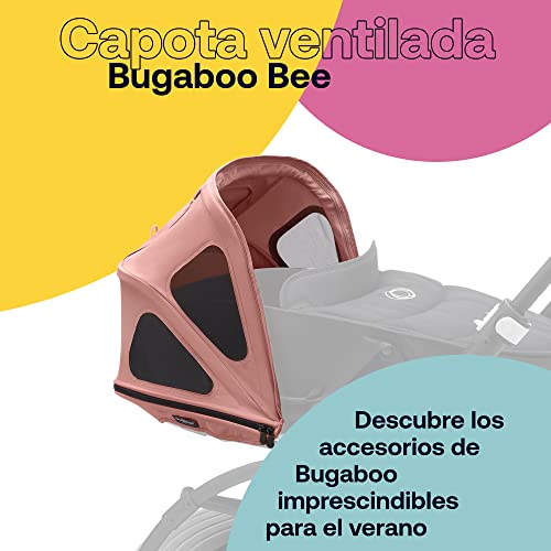 Capota Bugaboo Bee ventilada, extensible para una protección adicional y una protección solar óptima, repelente al agua, compatible con todos los carritos Bugaboo Bee, Morning Pink