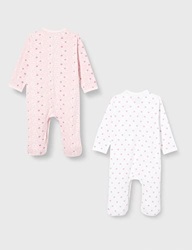 Care Baby - Mädchen Schlafstrampler 4136, 2er Pack, All over print, Gr. 50, Rosa (Light red 500)