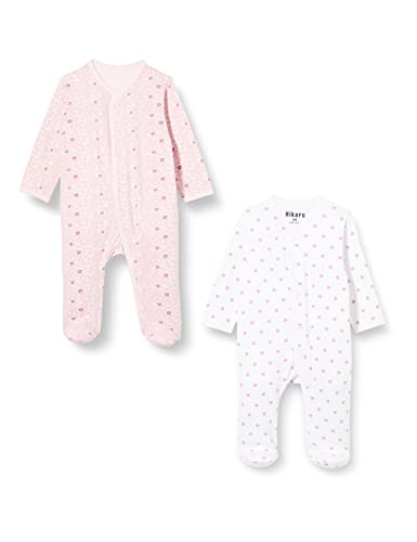 Care Baby - Mädchen Schlafstrampler 4136, 2er Pack, All over print, Gr. 50, Rosa (Light red 500)