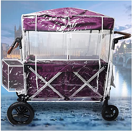 Carro plegable para exteriores, portátil, ligero, plegable, carrito de la compra, empujón manual, portátil, accesorios para carrito de camping, cubierta para lluvia, impermeable, viento de nieve