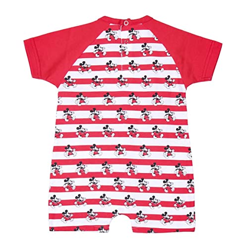 CERDÁ LIFE'S LITTLE MOMENTS 100 Ropa de bebé para niño de algodón 100% Fabricado | Pelele de Manga Corta de Mickey Mouse-Licencia Oficial de Disney, Rojo, Talla única para Bebés