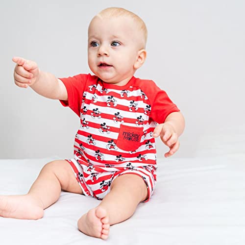 CERDÁ LIFE'S LITTLE MOMENTS 100 Ropa de bebé para niño de algodón 100% Fabricado | Pelele de Manga Corta de Mickey Mouse-Licencia Oficial de Disney, Rojo, Talla única para Bebés