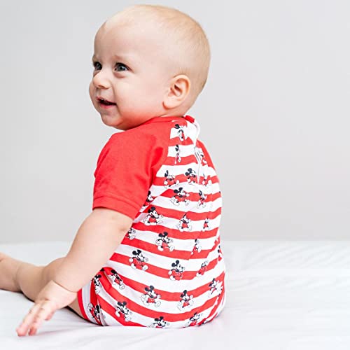 CERDÁ LIFE'S LITTLE MOMENTS 100 Ropa de bebé para niño de algodón 100% Fabricado | Pelele de Manga Corta de Mickey Mouse-Licencia Oficial de Disney, Rojo, Talla única para Bebés