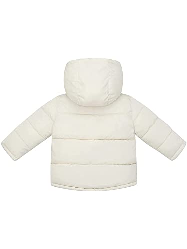 Chaqueta de piel cálida para niño o bebé, con capucha, chaqueta de manga larga y cálida, blanco, 130 cm