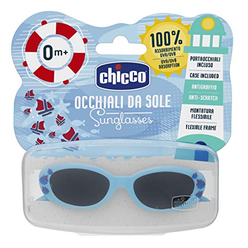 Chicco Occhiali da Sole 0 MESI+ 1 par de anteojos Gafas de Sol Infantiles, Azul, 0 m+ para Bebés