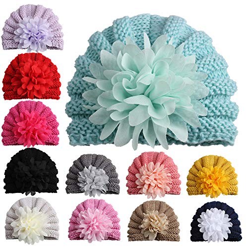 CHSEEA 11PCS Niños Sombrero Beanie Gorras Elásticas Caliente de Punto Arco Venda De Pelo Bebe Vinchas Diadema Turbante Cintas para El Pelo Niñas Accesorios para El Cabello #7